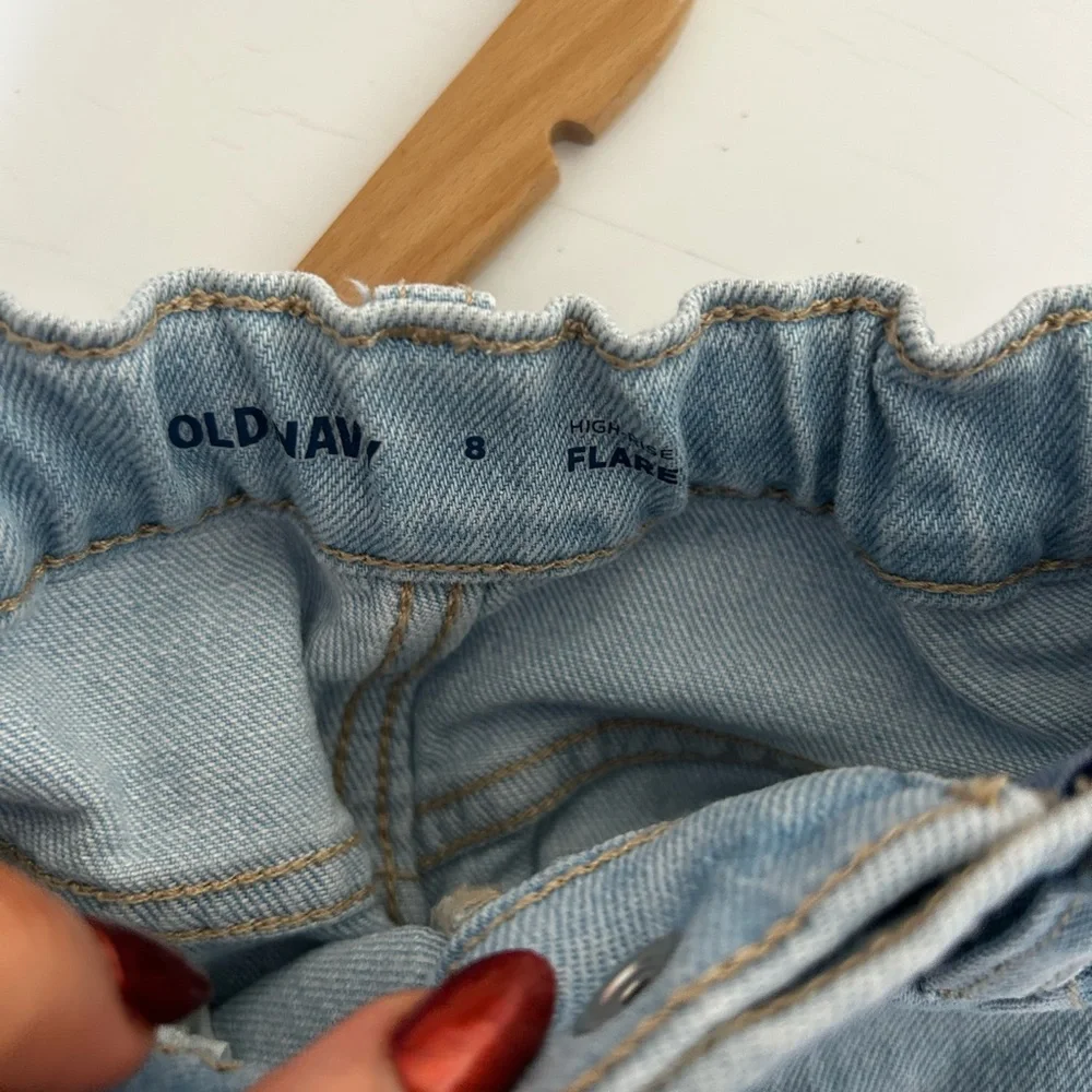 Old Navy Light Blue Kids Distressed Flare Jeans Girls Size 8